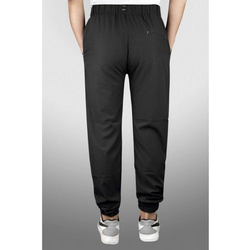 Men's Polyster Solid Track Pant-Lower (Black)