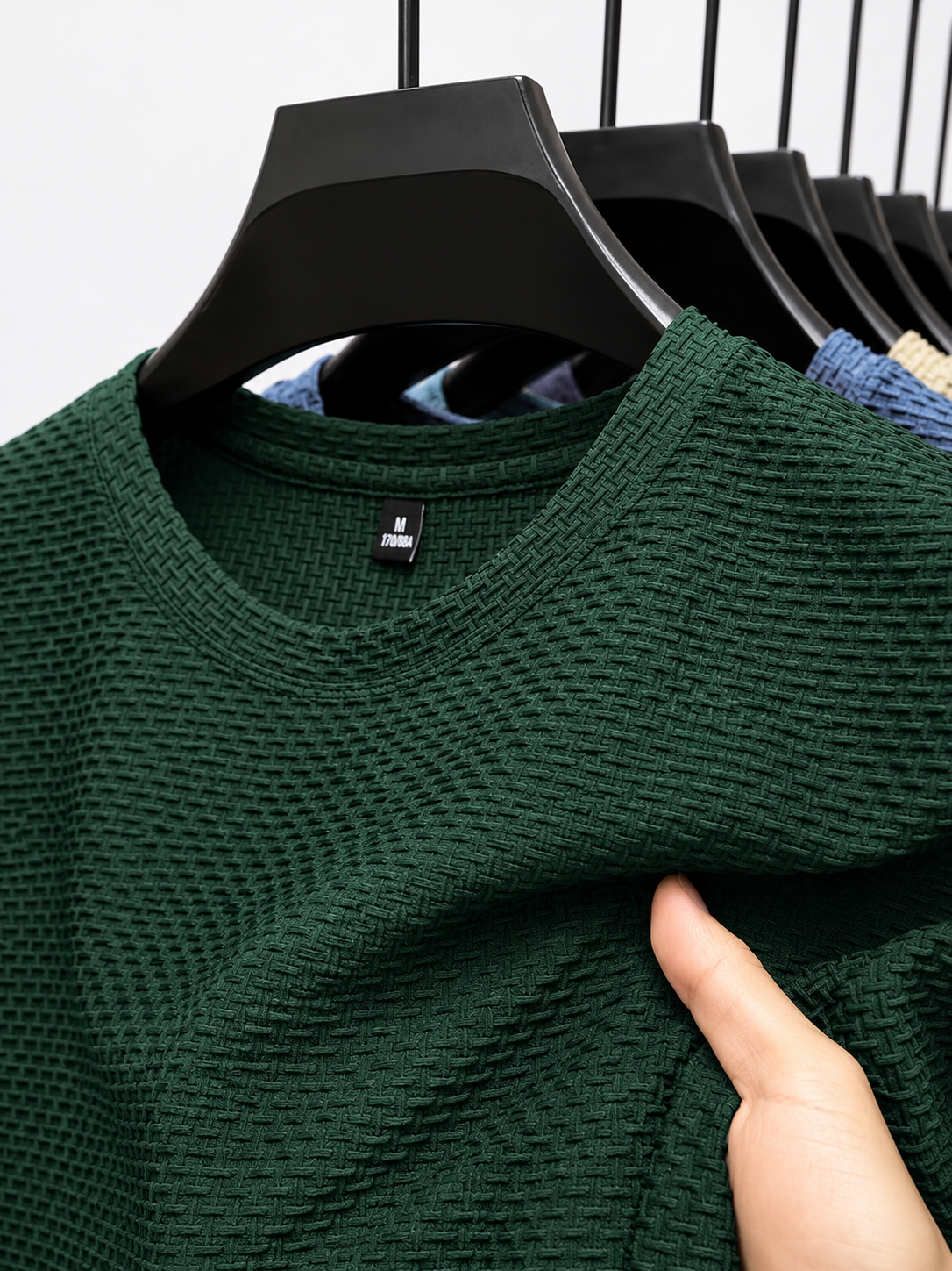 Men’s Premium Waffle Knit Textured Cotton Blend T-Shirt | Regular Fit Casual Tee