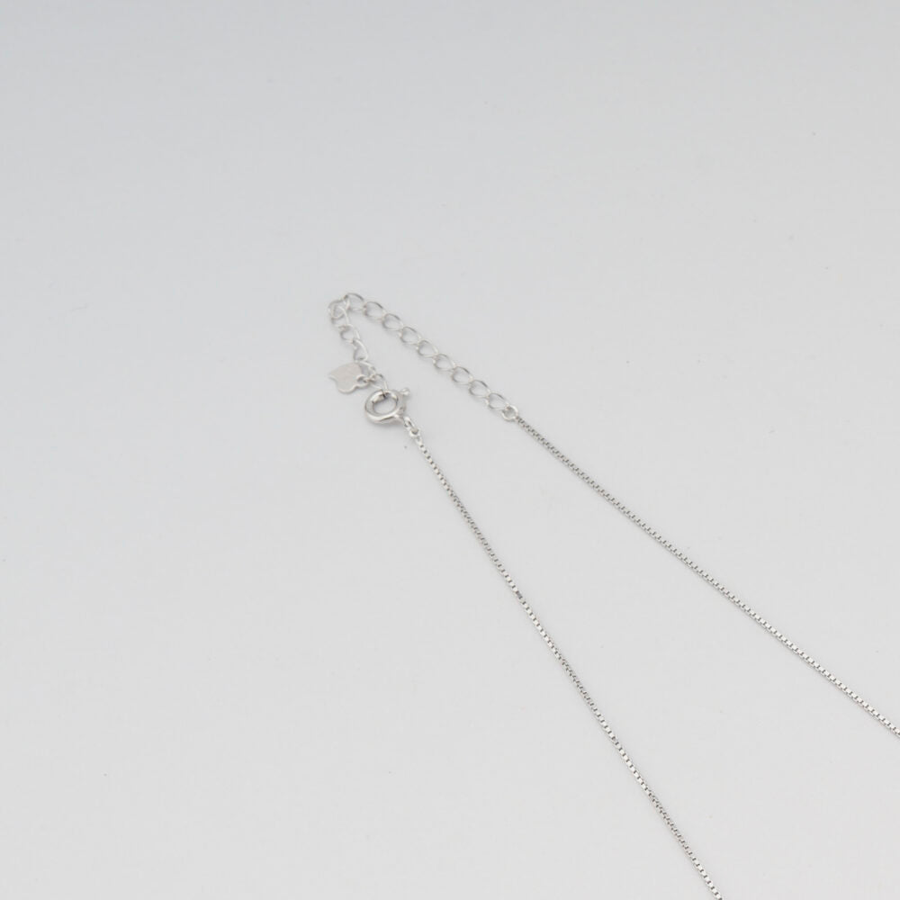 925 Silver Dewdrop Pendant Chain Necklace with Adjustable Closure | Rhodium Finish | Perfect for Jewellery Gift