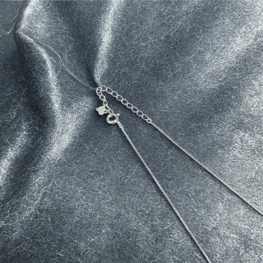 925 Silver Dewdrop Pendant Chain Necklace with Adjustable Closure | Rhodium Finish | Perfect for Jewellery Gift