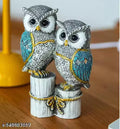 Blue Resin Owl Sculpture – Vintage Jointed Figurine