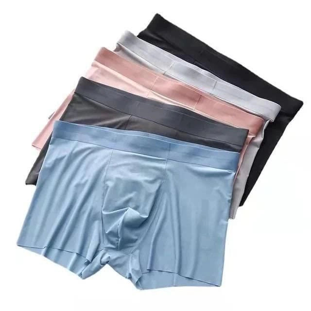 Men's Seamless Ice Silk Boxer Briefs 3-Pack