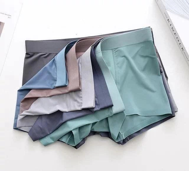 Men's Seamless Ice Silk Boxer Briefs 3-Pack