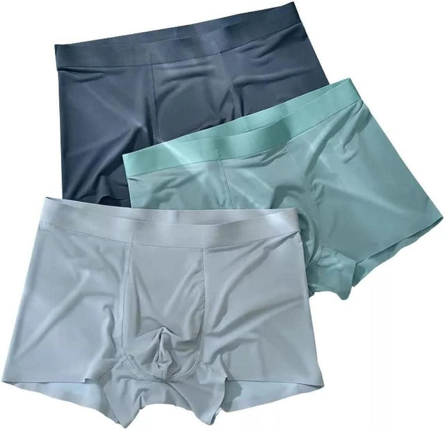 Men's Seamless Ice Silk Boxer Briefs 3-Pack
