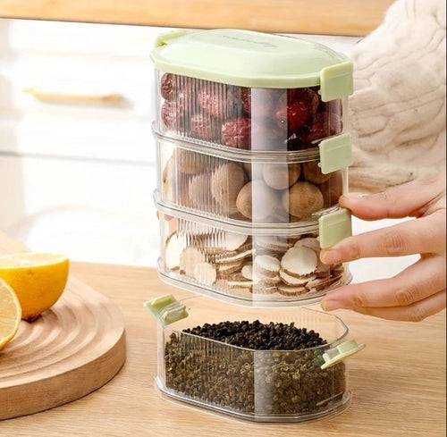 4-Layer Transparent Spice Storage Organizer