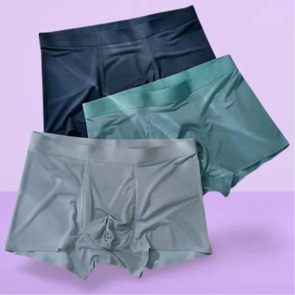 Men's Seamless Ice Silk Boxer Briefs 3-Pack